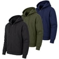 thumbnail image 1 of Men’s 3-Pack Fleece-Lined Zip-Up Hoodies – Warm Cotton Blend, Modern Fit Sweatshirts, 1 of 5