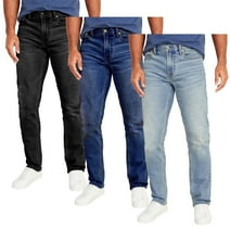 Men's 3-Pack Flex Stretch Slim Straight Jeans with 5 Pocket (Sizes, 30-42)