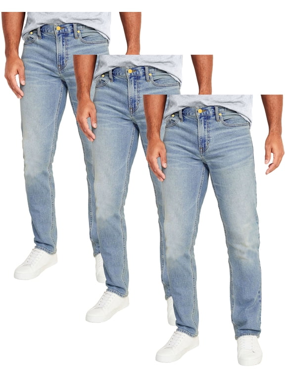 Men's 3-Pack Flex Stretch Slim Straight Jeans with 5 Pocket (Sizes, 30-42)