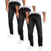 GALAXY BY HARVIC Men's 3-Pack Flex Stretch Slim Straight Jeans with 5 Pocket (Sizes, 30-42)