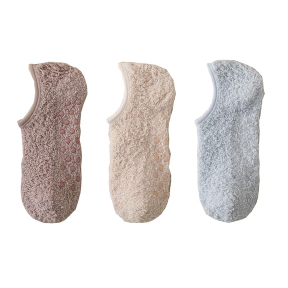 Men's 3-Pack Fuzzy Grip Socks Low Cut Non-Slip Indoor Slipper Lounge Fit - Multicolored-4