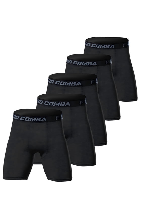 Men's 3-Pack Knee-Length Quick-Dry Compression Cycling Shorts for Running, Fitness, and Outdoor Sports