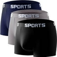 thumbnail image 1 of Men's 3-Pack Quick-Dry Performance Boxer Briefs - Moisture-Wicking Athletic Underwear with Fly, Short-Leg Cotton-Blend Gym Running Trunks, 1 of 2