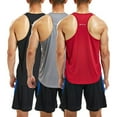 thumbnail image 1 of Men's 3 Pack Running Muscle Tank Tops for Men Dry-Fit Workout Sleeveless Tops Breathable Y-Back Shirts Training Bodybuilding Vests, 1 of 8