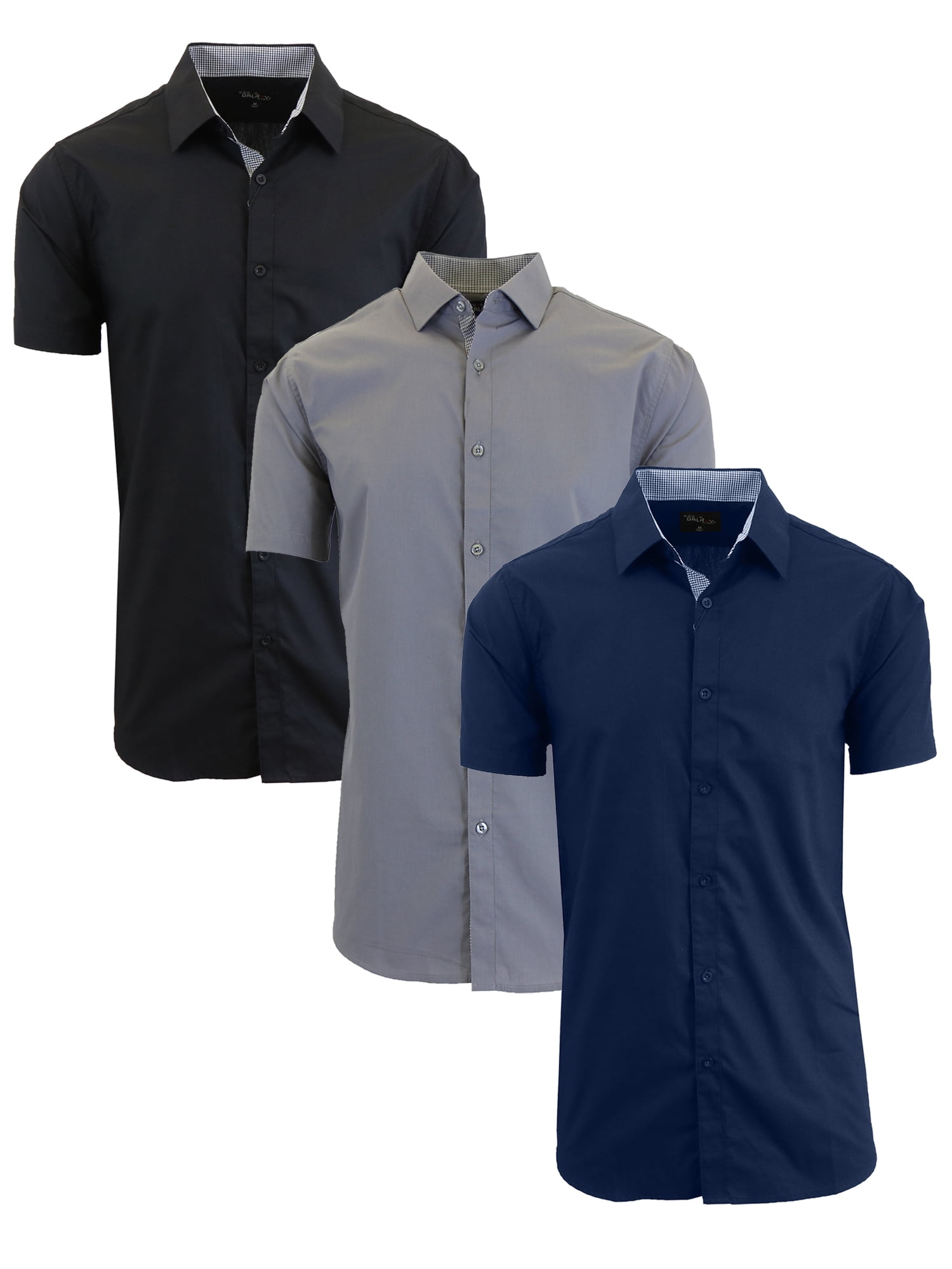 Men's 3-Pack Short Sleeve Dress Shirts (S-5XL) - Walmart.com