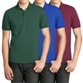 thumbnail image 1 of Men’s 3-Pack Short Sleeve Pique Polo Shirt – Modern-Fit Casual & Golf Shirt (Sizes: S-3XL), 1 of 6