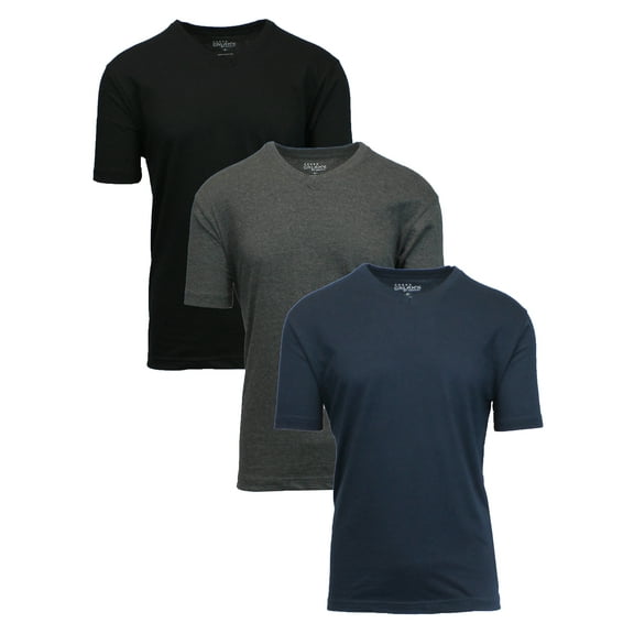 Men's 3-Pack Short Sleeve V-Neck Modern Fit Classic Tees (S-3XL)