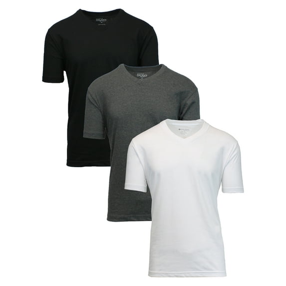 Men's 3-Pack Short Sleeve V-Neck Modern Fit Classic Tees (S-3XL)