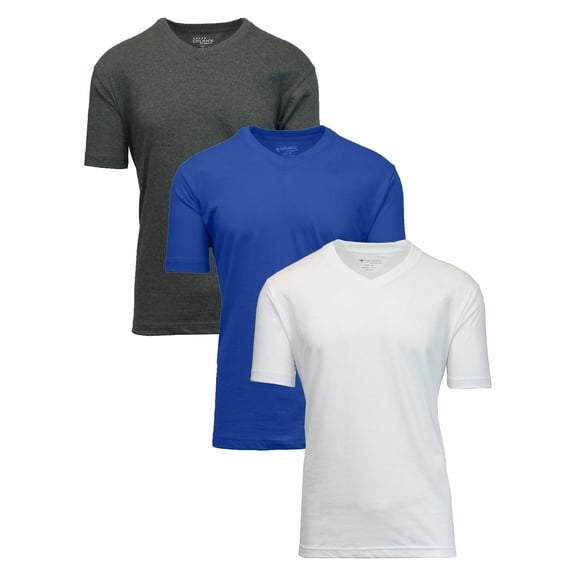 Men's 3-Pack Short Sleeve V-Neck Modern Fit Classic Tees (S-3XL)