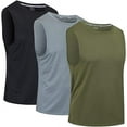 thumbnail image 1 of Men's 3 Pack Sleeveless T-Shirts Vest Top for Men Quick Dry Muscle Gym Tank Top Breathable Training Bodybuilding Vest, 1 of 8