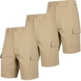 thumbnail image 1 of Men’s 3-Pack Super Stretch Cargo Shorts with Button Closure and Zipper Pockets (Sizes: 30-42), 1 of 7