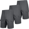 thumbnail image 1 of Men’s 3-Pack Super Stretch Cargo Shorts with Button Closure and Zipper Pockets (Sizes: 30-42), 1 of 7