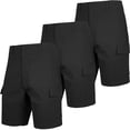 thumbnail image 1 of Men’s 3-Pack Super Stretch Cargo Shorts with Button Closure and Zipper Pockets (Sizes: 30-42), 1 of 7