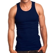 Apparel99 Moisture Wicking Stretchy And Tagless Tank Tops, Cotton, Navy, L, 3 Pack Mens