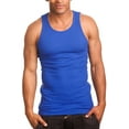 thumbnail image 1 of Men’s 3 Pack Tank Top A Shirt–100% Cotton Ribbed Undershirt Tee–Assorted & Sleeveless (Royal Blue, X-Large), 1 of 1
