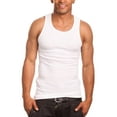thumbnail image 1 of Men’s 3 Pack Tank Top A Shirt–100% Cotton Ribbed Undershirt Tee–Assorted & Sleeveless (White, Small), 1 of 1