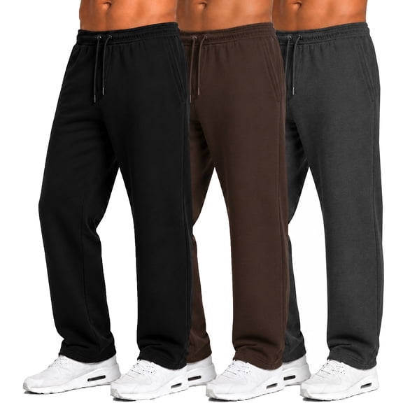 Men's 3-Pack Tech Fleece Open Bottom Sweatpants (S-3XL)