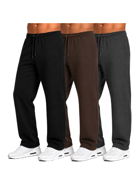 Men's 3-Pack Tech Fleece Open Bottom Sweatpants (S-3XL)
