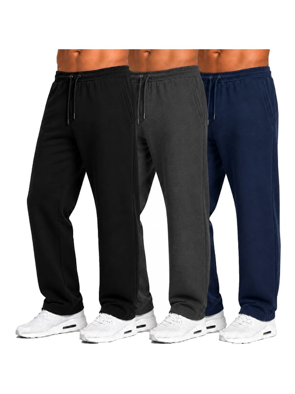 Men's 3-Pack Tech Fleece Open Bottom Sweatpants (S-3XL)
