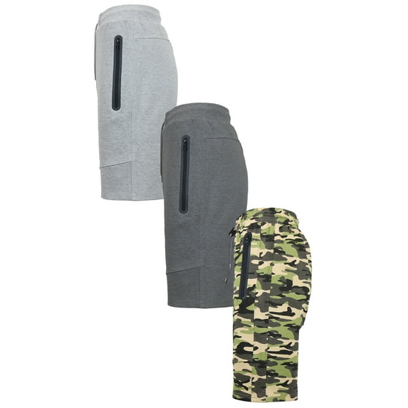 Men's 3-Pack Tech Fleece Performance Active Jogger Shorts