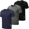 thumbnail image 1 of Men's 3 Pack Workout Shirts Dry Fit Moisture Wicking Short Sleeve Mesh Athletic T-Shirts Lightweight Athletic, 1 of 6