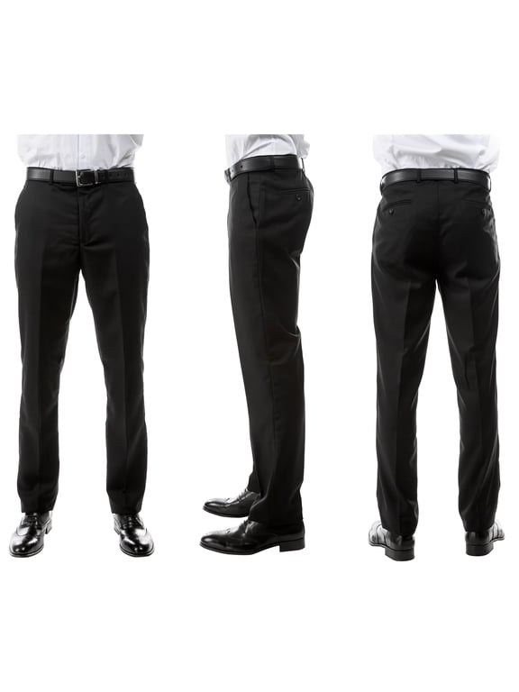 Men's 3-Pack of Black Dress Pants by Azzuro