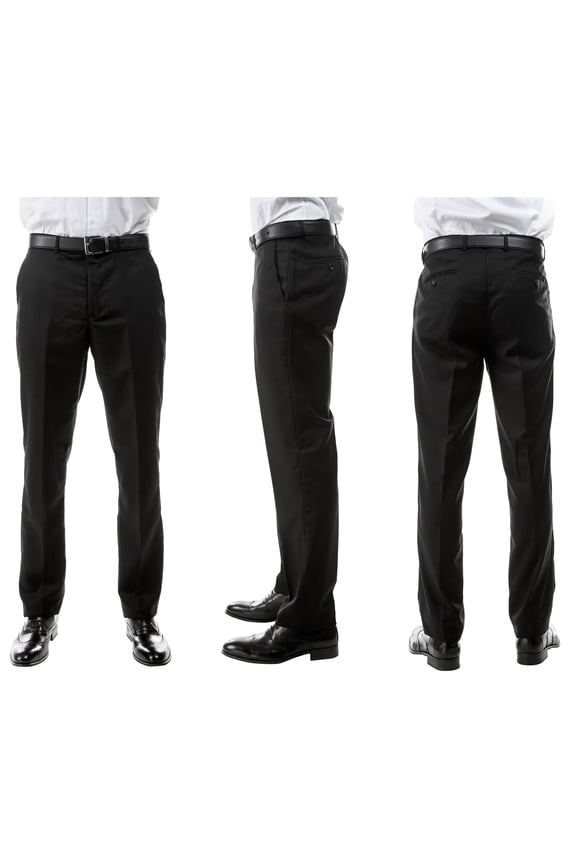 Men's 3-Pack of Black Dress Pants by Azzuro