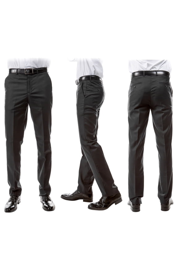 Men's 3-Pack of Charcoal Dress Pants by Azzuro