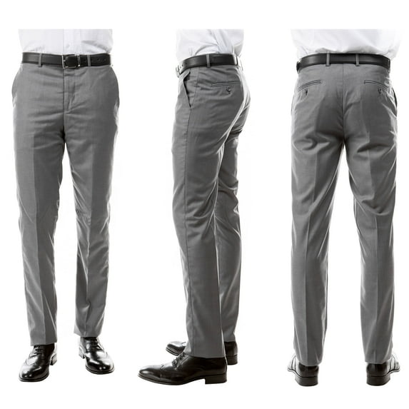 Men's 3-Pack of Mid Grey Dress Pants by Azzuro