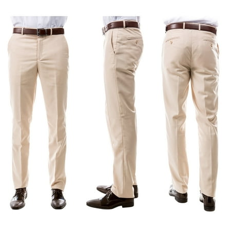Men's 3-Pack of Tan Dress Pants by Azzuro