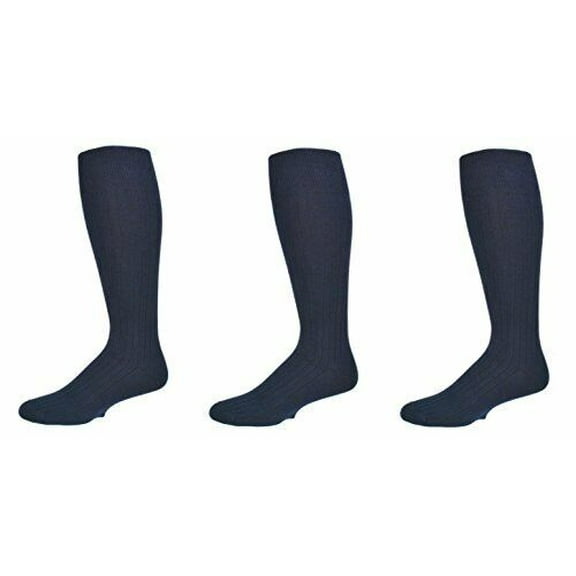 Men' s 3 Pair Pack, Over the Calf Cotton Ribbed Socks, Socks For Dad