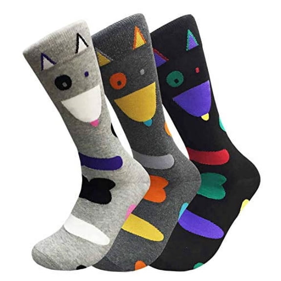 Men's 3 Pairs Truly Beautiful Comfortable Durable Soft Novelty Socks LNVT008-3P One Size(Random)