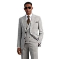thumbnail image 1 of Men's 3 Piece Check pattern Suit - Two Button Business Wedding Prom Tuxedo (Jacket+Vest+Pants), 1 of 7