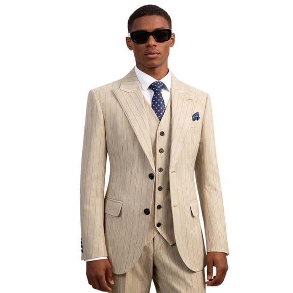 Men's 3 Piece Check pattern Suit - Two Button Business Wedding Prom Tuxedo (Jacket Vest Pants)
