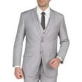 thumbnail image 1 of Men's 3 Piece Light Grey Notch Collar Single Breasted Double Vent Slim Fit Vested Suit, 1 of 1