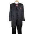 thumbnail image 1 of Men's 3 Piece Poly Striped Suit 5 Button 37" Length Jacket w/ Vest, 1 of 1