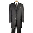 thumbnail image 1 of Men's 3 Piece Poly Striped Suit 5 Button 37" Length Jacket w/ Vest, 1 of 1