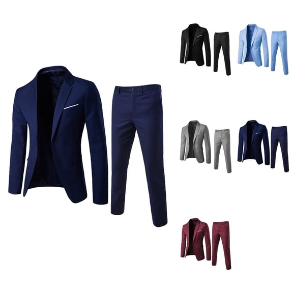 Men’s 3 Piece Suit Slim Fit 2 Button Blazer Jacket Vest Pants, Business Wedding Party Suit Set with Tie