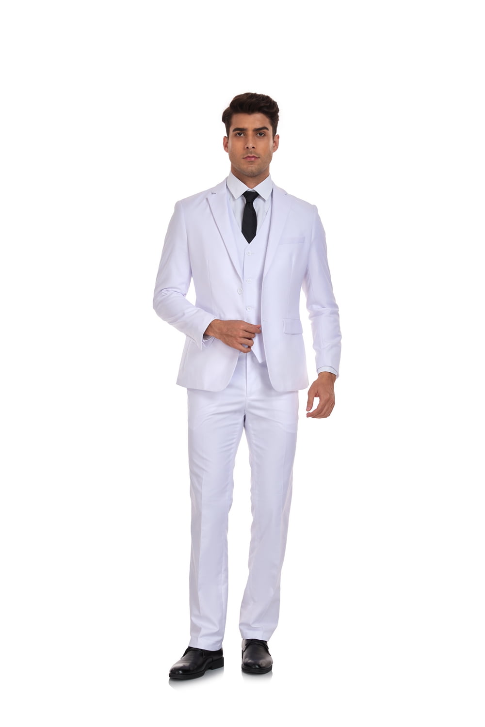 Men s 3 Pieces Suit Elegant Solid Two Button Slim Fit Single Breasted Party Blazer Vest Pants Set Walmart
