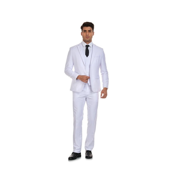 Men's 3 Pieces Suit Elegant Solid Two Button Slim Fit Single Breasted Party Blazer Vest Pants Set