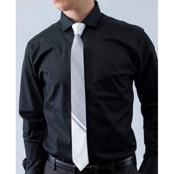 Men’s 3 Tone Striped Tipping Slim Neck Tie