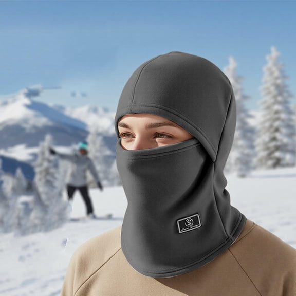 Men's 3-in-1 Winter Balaclava Mask, Fleece Lined Face Cover, Windproof Ski Mask, Thermal Neck Gaiter, Cold Weather Hood, Motorcycle Riding Mask, Outdoor Sports Face Protection - Grey