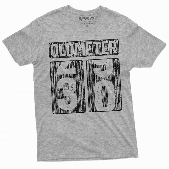 Men's 30th Birthday celebration T-shirt Funny Tee Oldmeter Odometer age humorous gift Tee shirt (X-Large Grey)