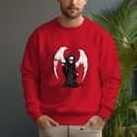Men's 330g 100% Cotton Dropped Shoulder Crew Neck Sweatshirt-Grim Reaper Pattern