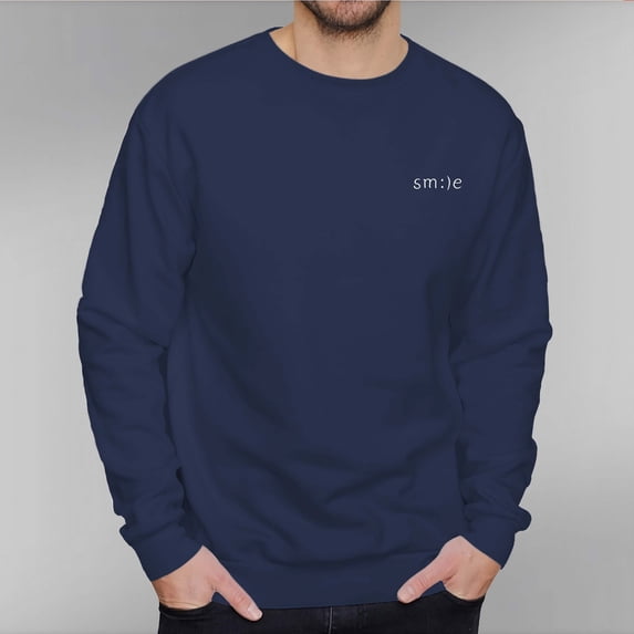Men's 330g 100% Cotton Dropped Shoulder Crew Neck Sweatshirt-Smile