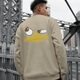 thumbnail image 1 of Men's 330g 100% Cotton Emoji Pattern Dropped Shoulder Crew Neck Sweatshirt, 1 of 30