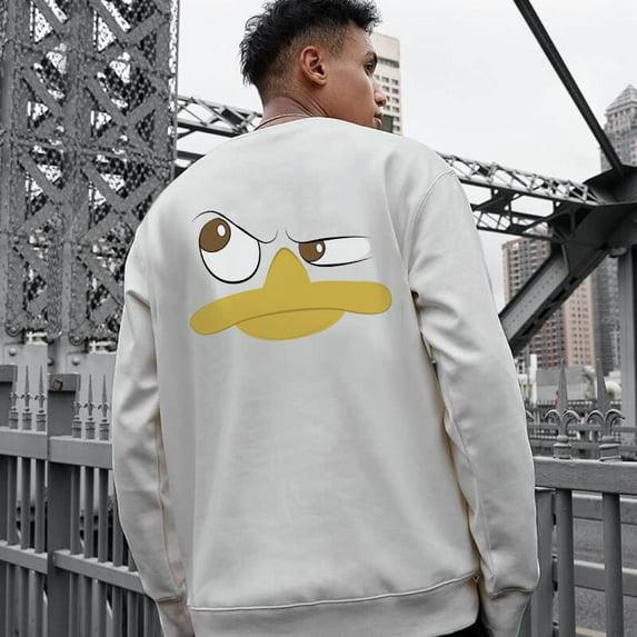 Men's 330g 100% Cotton Emoji Pattern Dropped Shoulder Crew Neck Sweatshirt