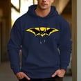 thumbnail image 1 of Men's 330g 100% Cotton Pattern Terry Dropped Shoulder Hoodie-Black Bat, 1 of 15