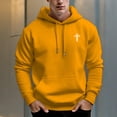 thumbnail image 1 of Men's 330g 100% Cotton Pattern Terry Dropped Shoulder Hoodie-Cross Print, 1 of 16