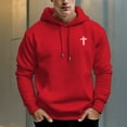 thumbnail image 1 of Men's 330g 100% Cotton Pattern Terry Dropped Shoulder Hoodie-Cross Print, 1 of 16